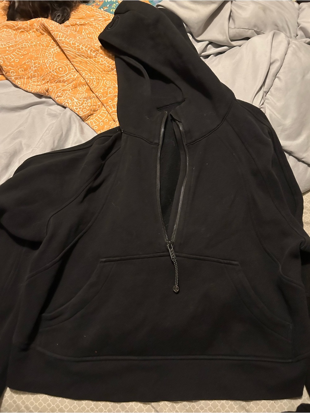 Lululemon Black Half-Zip Hoodie crop